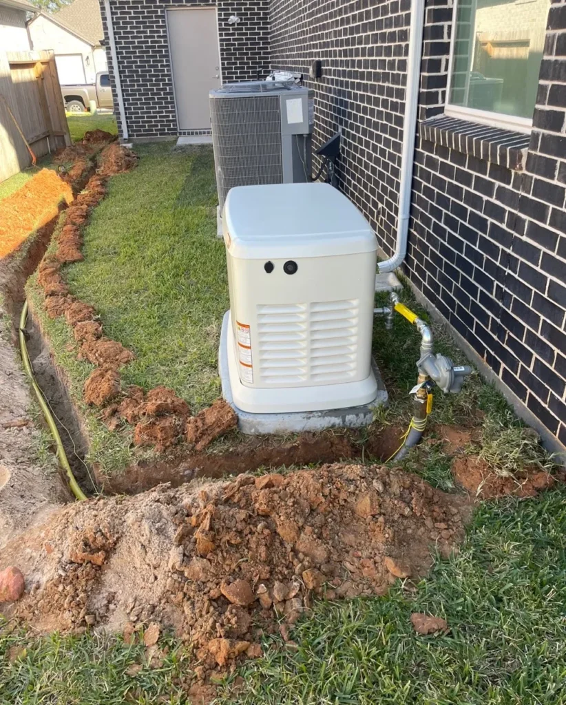 Gas line installation for a home generator in Texas