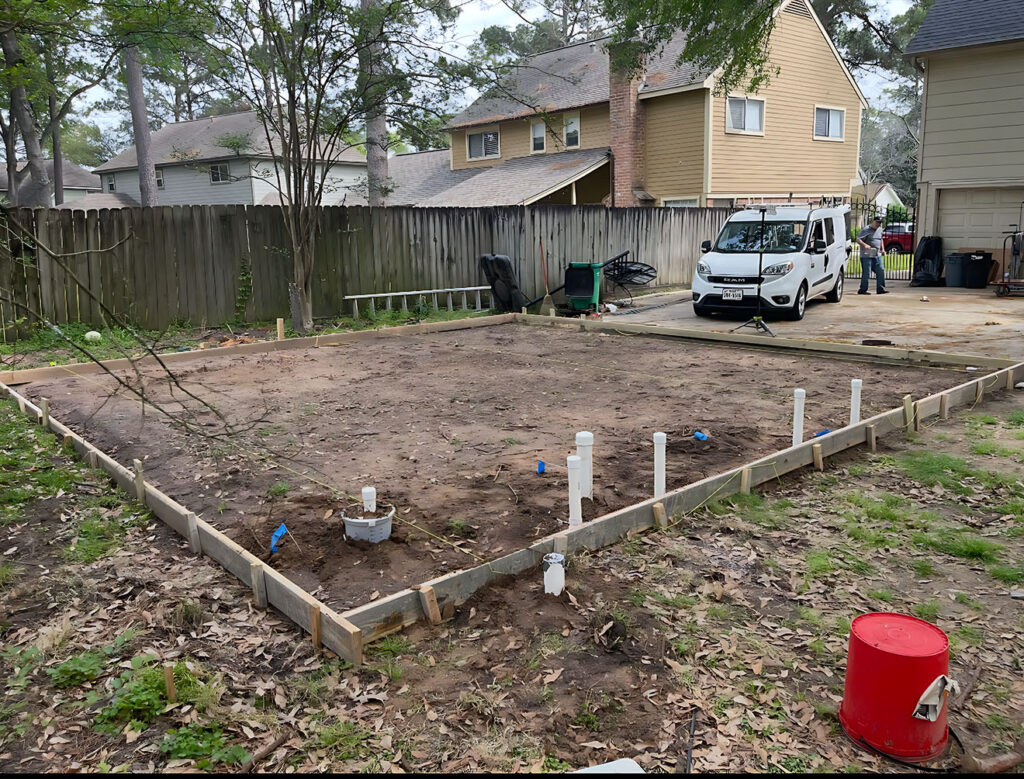 Tri-Tek van on site at a residential plumbing rough-in job