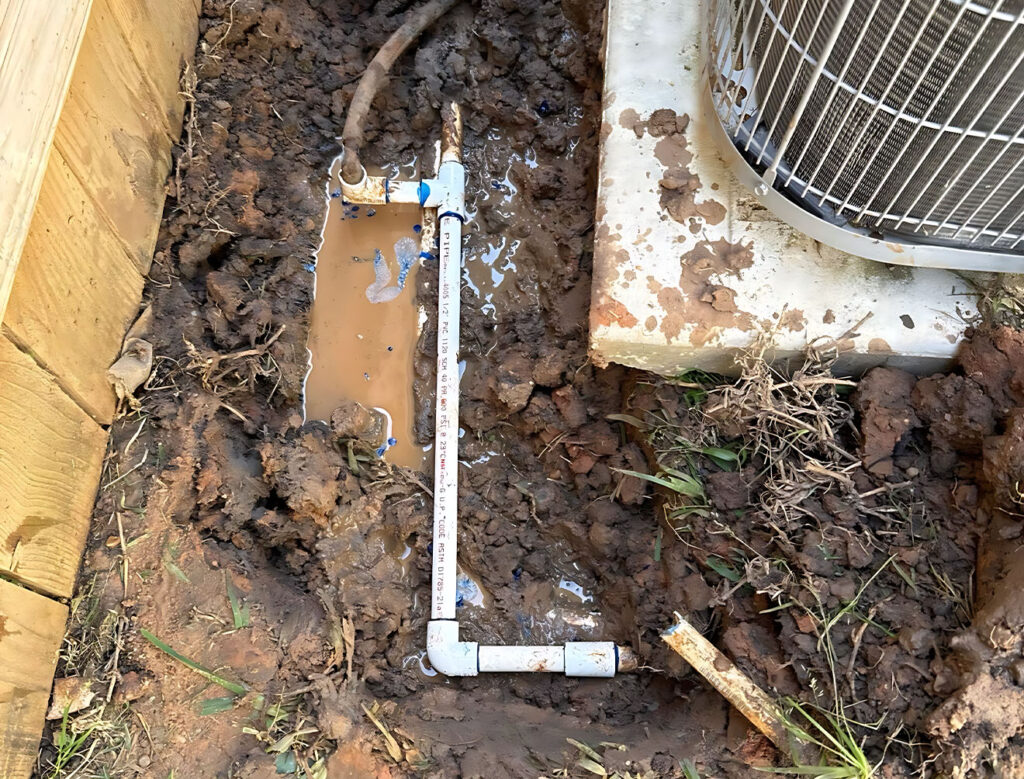 Leak repair on an underground water line